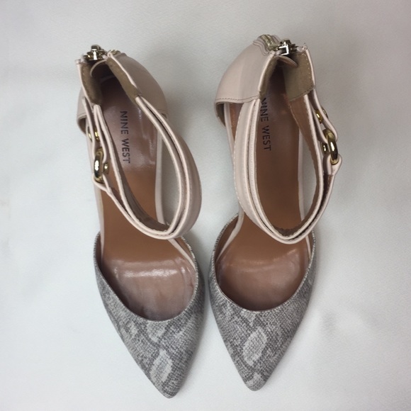 snakeskin pumps nine west